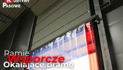 Ramię wsporcze okalające bramę segmentową z kurtyną paskową